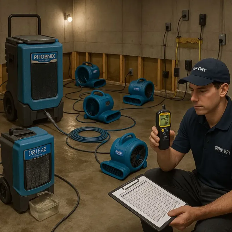 Structural Drying and Dehumidification process in Waupun, WI